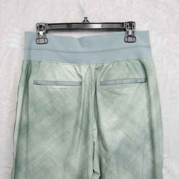 ATHLETA Crop Pants Womens 14 Nolita Slim Tapered Printed Minimalistic Grey Green - Picture 7 of 16